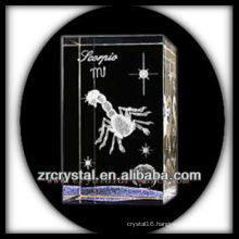 K9 3D Laser Crystal Block with Scorpio Etched